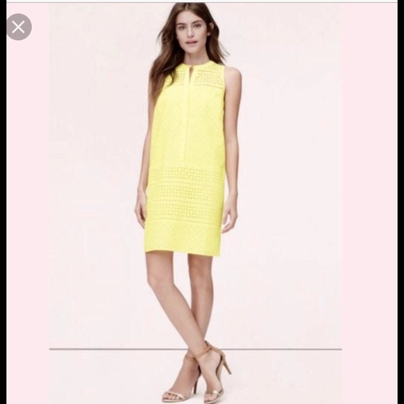 loft dresses eyelet yellow shift dress size 2 bnwt poshmark dress size
